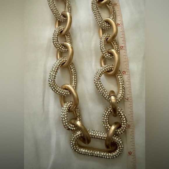 Cult Gaia large crystal and gold curb chain statement necklace - Picture 7 of 7